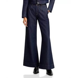 NEW DEREK LAM 10 CROSBY millie high rise wide leg denim jeans in charme